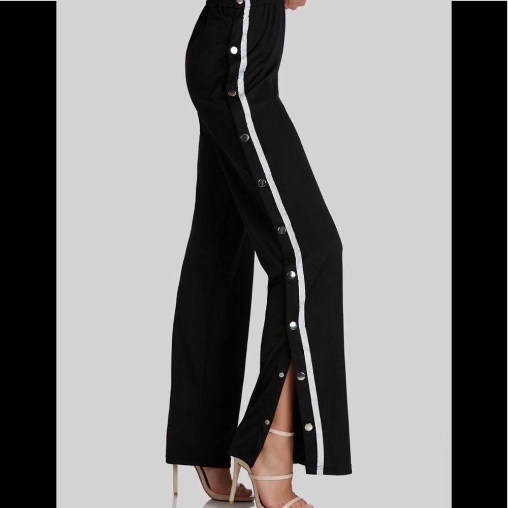 Button Down Side Slit Pants